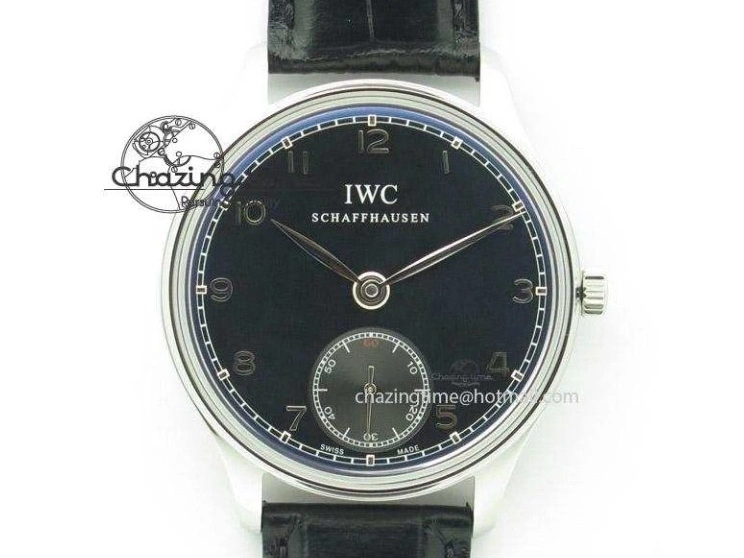 MIROTIME 0510 Efficient Portuguese Tourbillon IW5463 SS ZF Best Edition White Dial on Black Leather Strap 7170